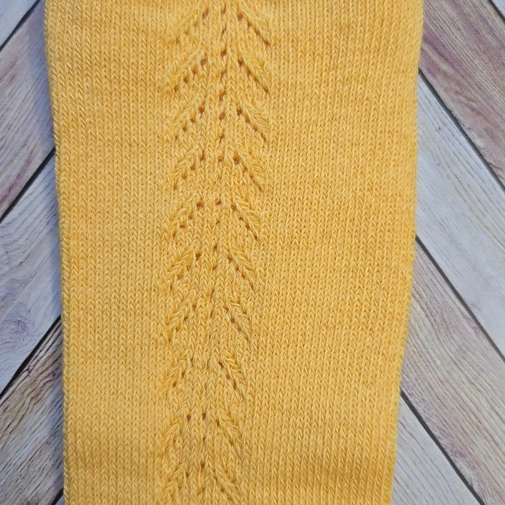 Baby Girl Yellow Knit Knee High Sock Vintage Style Holiday Dress Accessory 0-18M